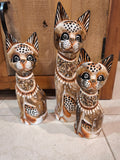 Gatto in legno set 3 pz