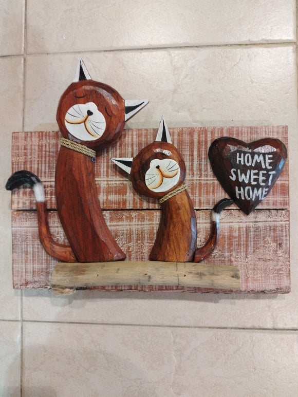 Quadretto in legno gatti