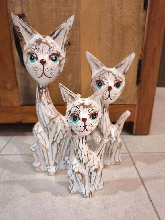 Gatto in legno set 3 pz