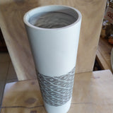 Vaso cilindro bianco/grigio